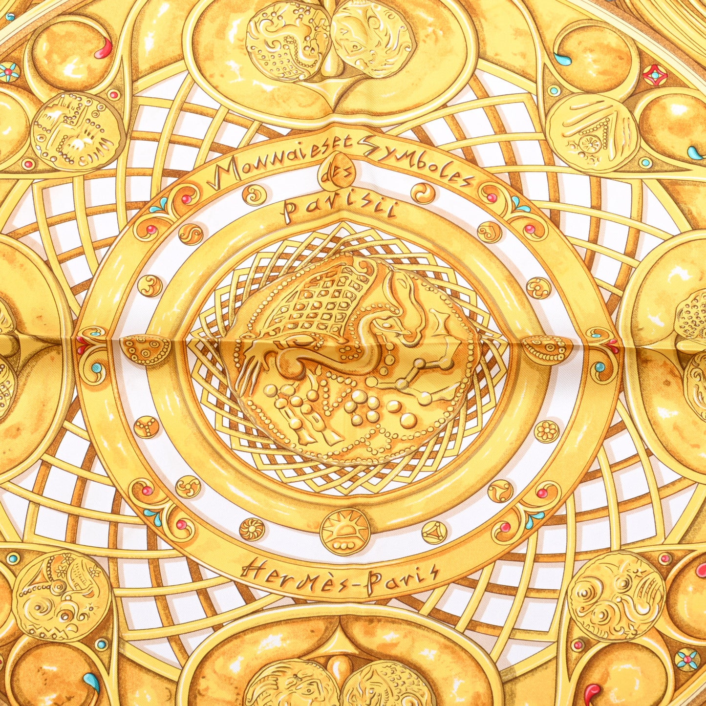 Silk Monnaies Et Symboles De Parisii Scarf 90