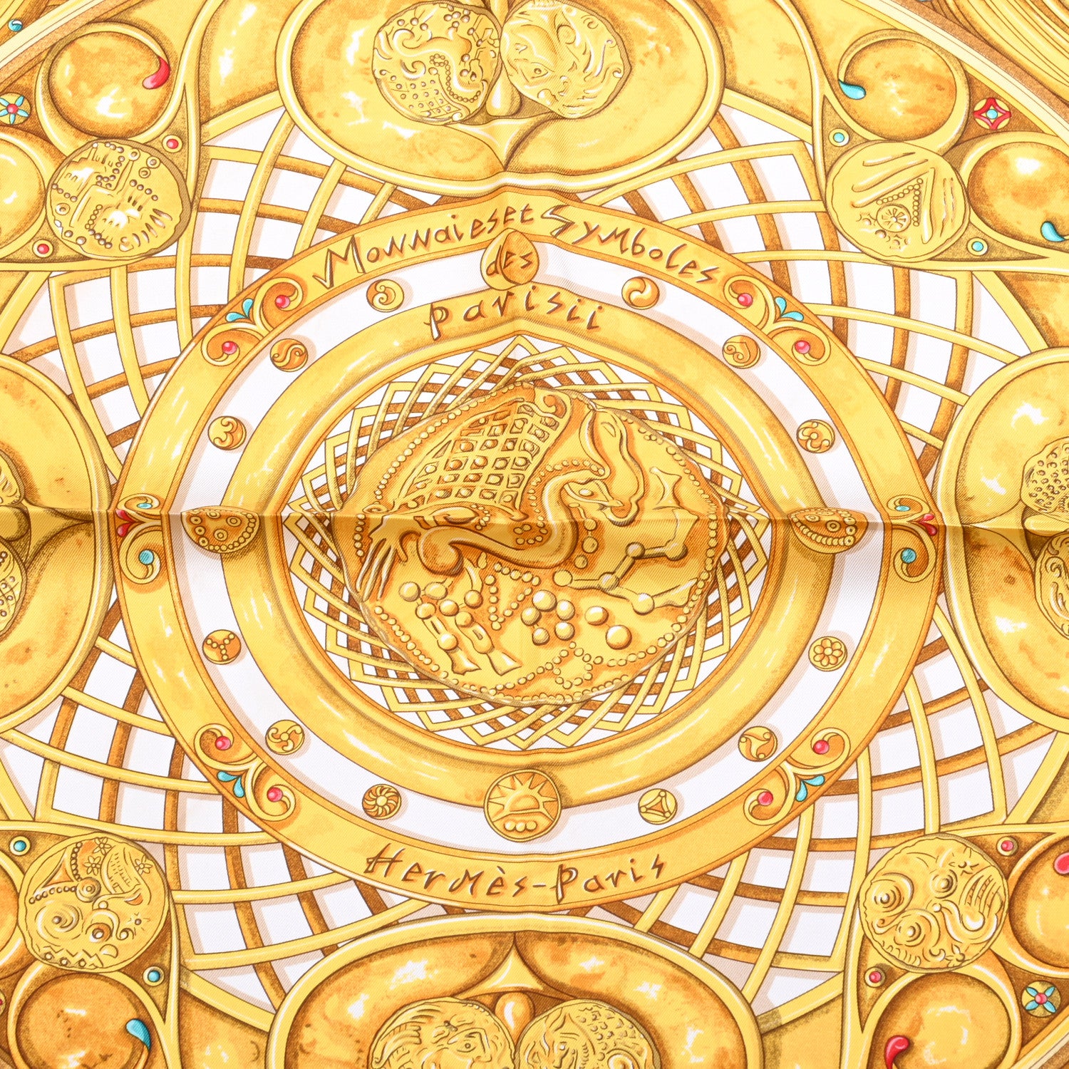 Hermes Silk Monnaies Et Symboles De Parisii Scarf 90 2 of 5