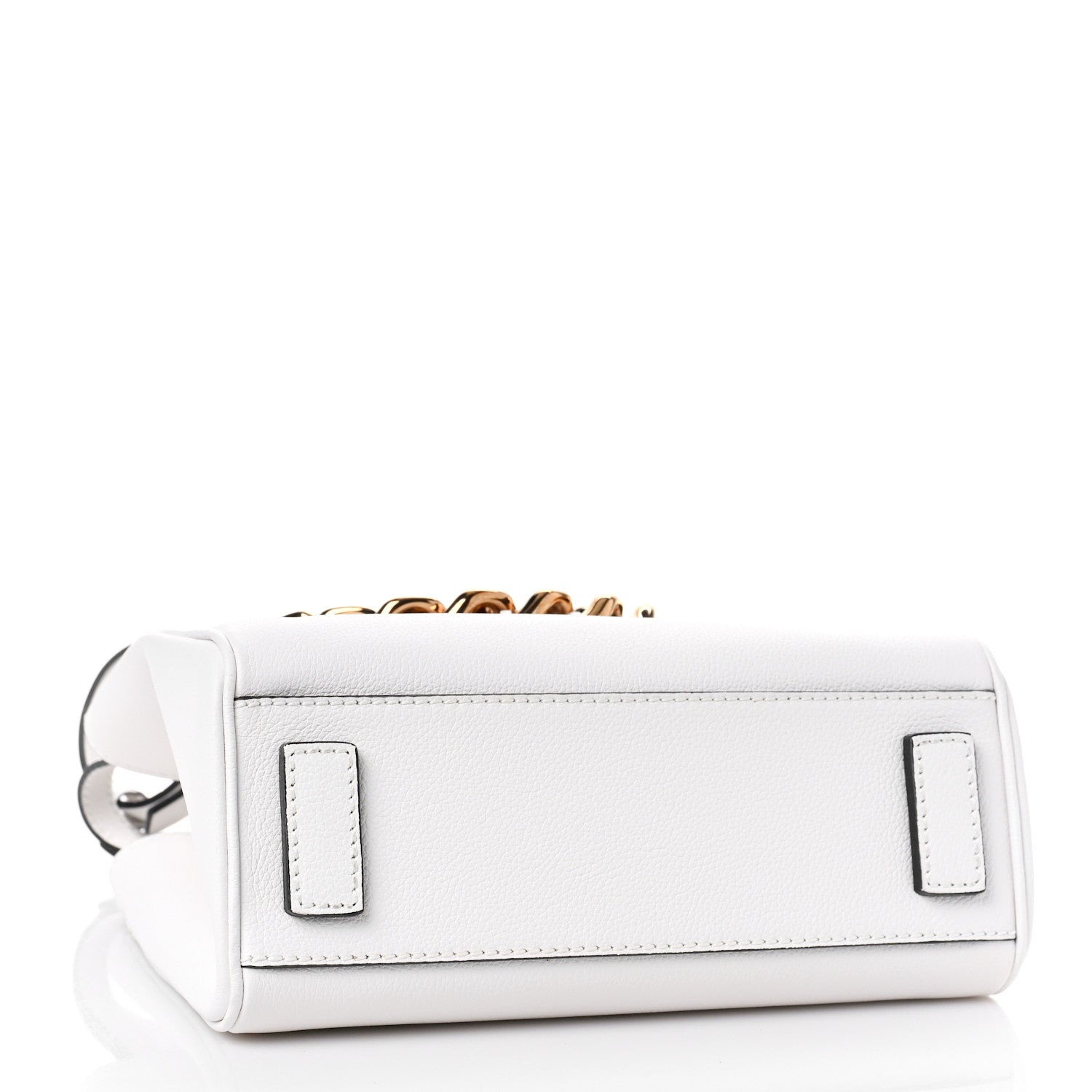 Versace Grained Calfskin Small La Medusa Chain Tote White 4 of 9