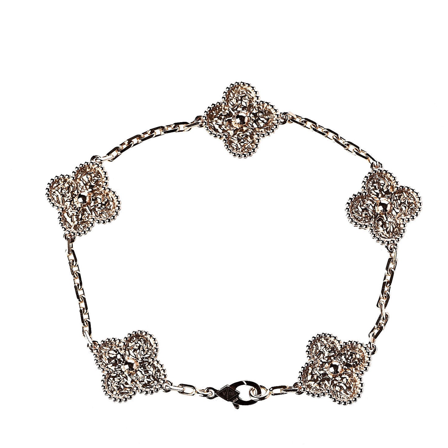 18K Rose Gold 5 Motifs Vintage Alhambra Bracelet