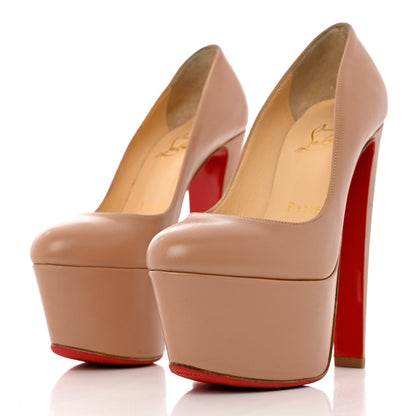 Christian Louboutin Shiny Calfskin Alta Vicky 160 Pumps 35 Nude 3 of 10