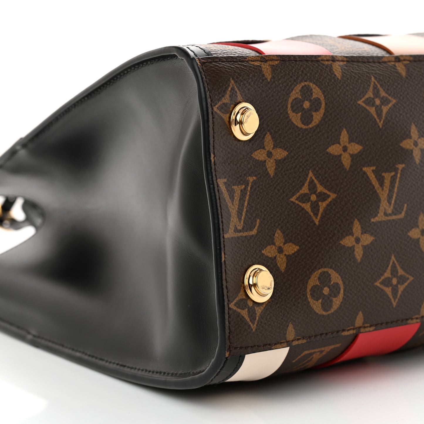 Calfskin Monogram Damier Tressage City Steamer MM Black Multicolor