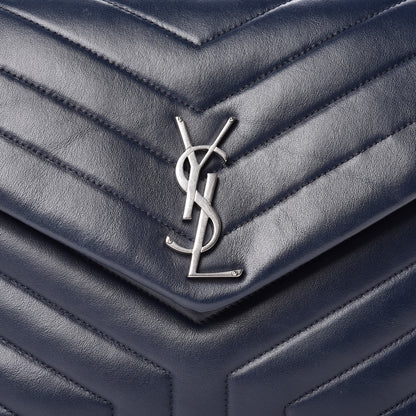 Saint Laurent Calfskin Y Quilted Monogram Medium Loulou Chain Satchel Denim Blue 10 of 10