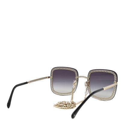 Chanel Metal Removable Chain Square Sunglasses 4244 Black 4 of 7