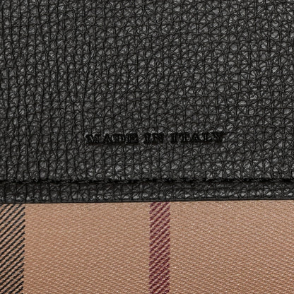 Burberry Grainy Calfskin Haymarket Check Medium Reversible Tote Black 10 of 16