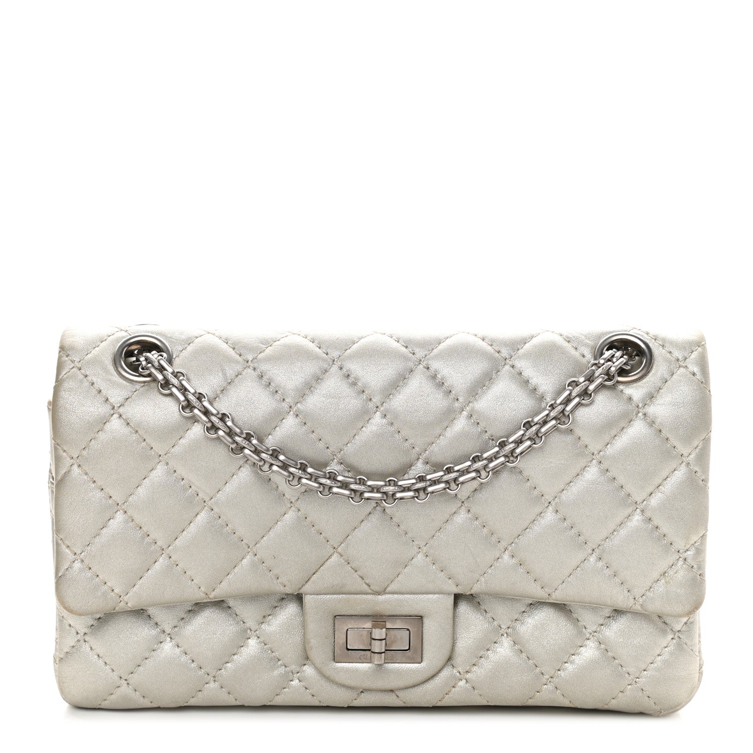 Chanel Metallic Lambskin Quilted 2.55 Reissue 225 Flap Silver 1 of 9