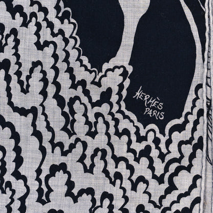 Hermes Cashmere Silk The Three Graces Shawl 140 Gris Chine Caban 2 of 5