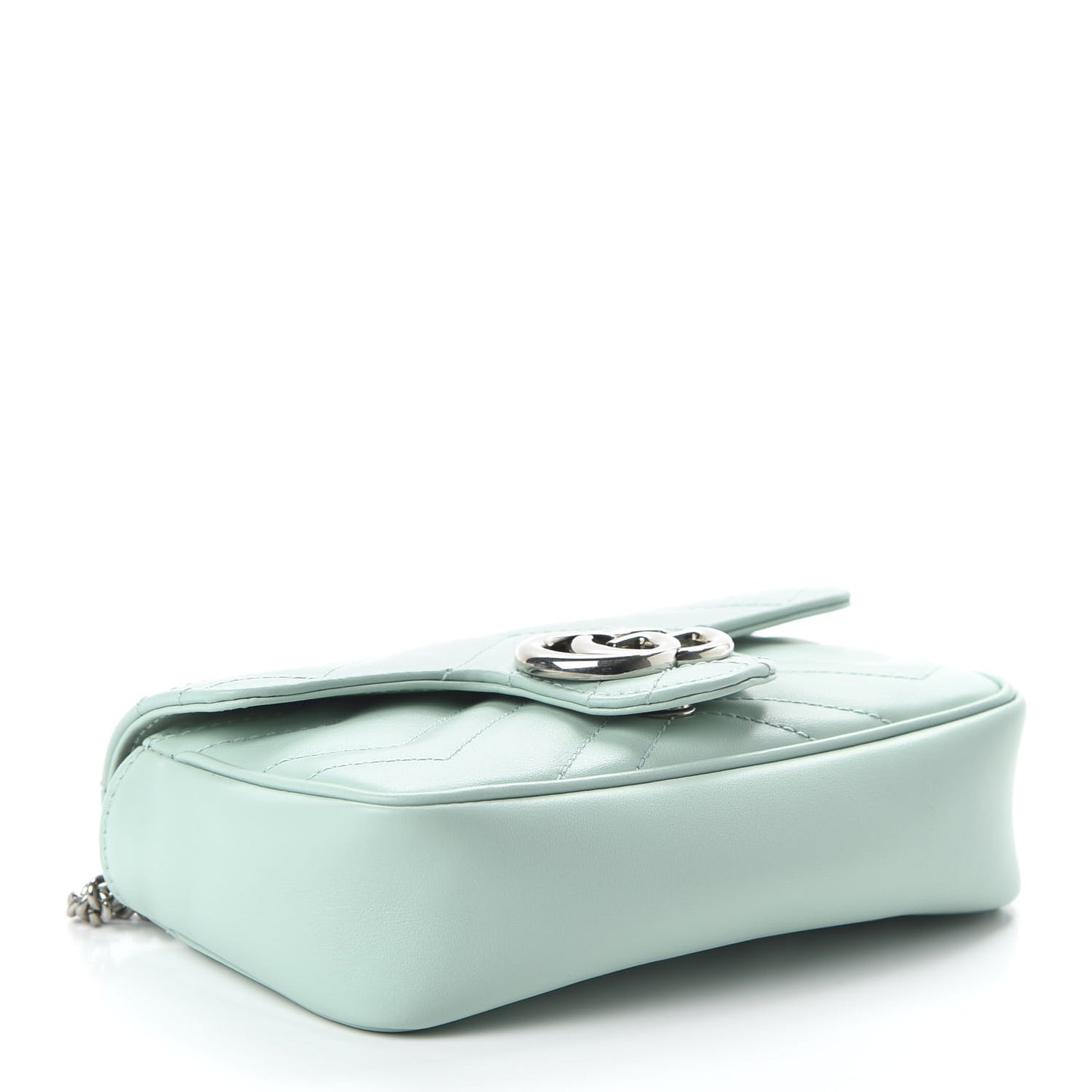Calfskin Matelasse Super Mini GG Marmont Shoulder Bag Water Green