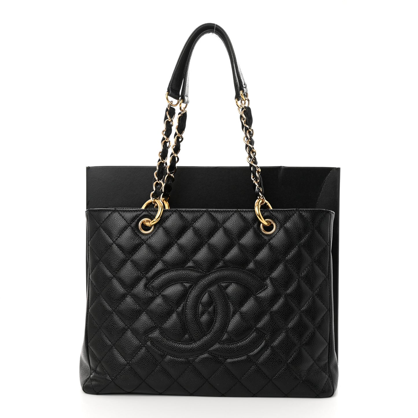 Caviar Quilted Grand Shopping Tote GST Black