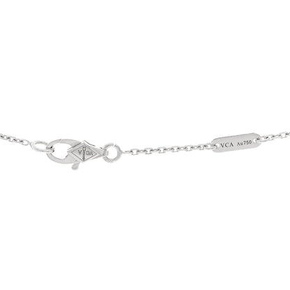 Van Cleef & Arpels 18K White Gold Diamond Sweet Alhambra Pendant Necklace 4 of 5