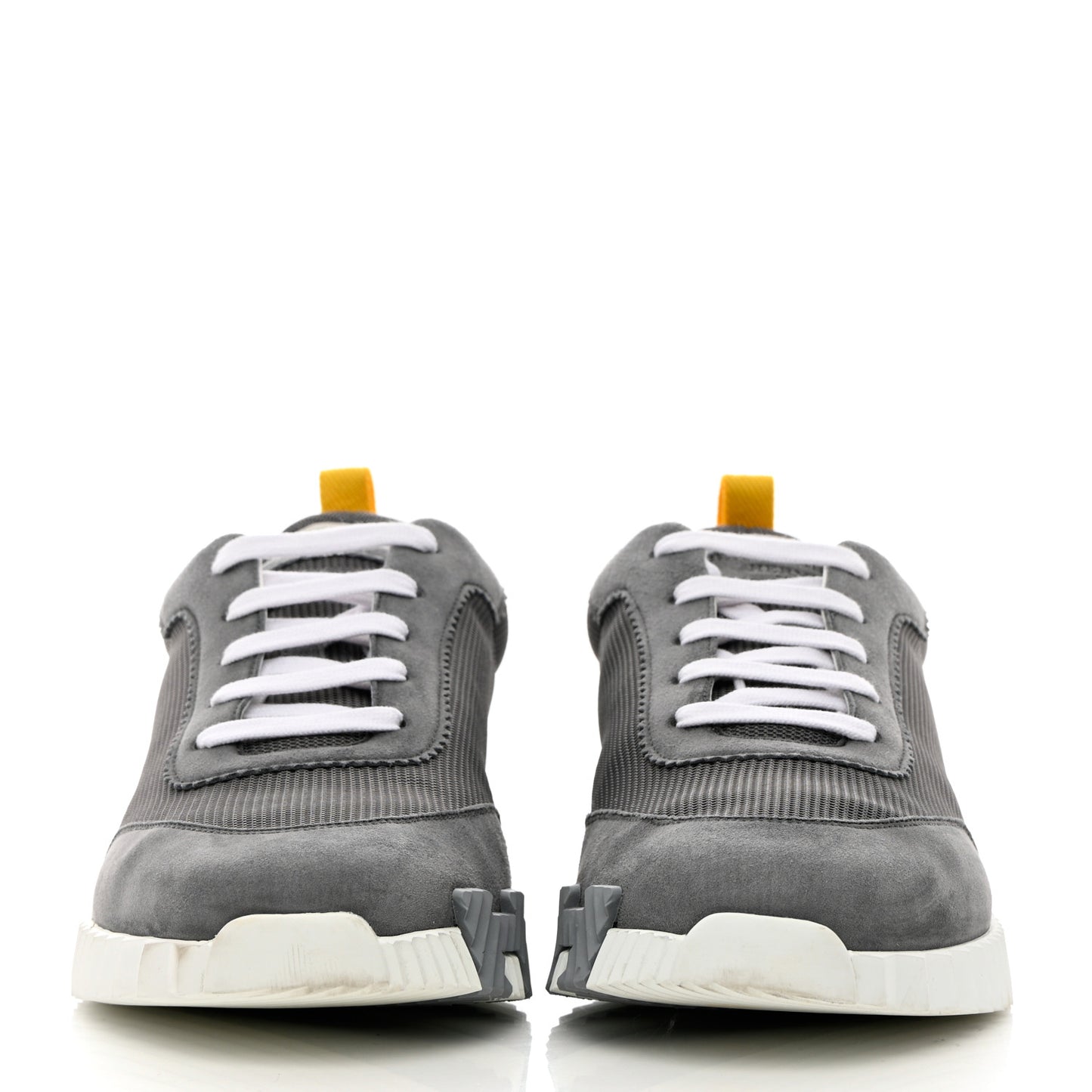 Technical Canvas Suede Goatskin Bouncing Sneakers 43 Gris Fume Jaune