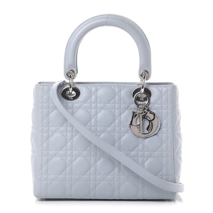 Christian Dior Lambskin Cannage Medium Lady Dior Light Blue 1 of 12