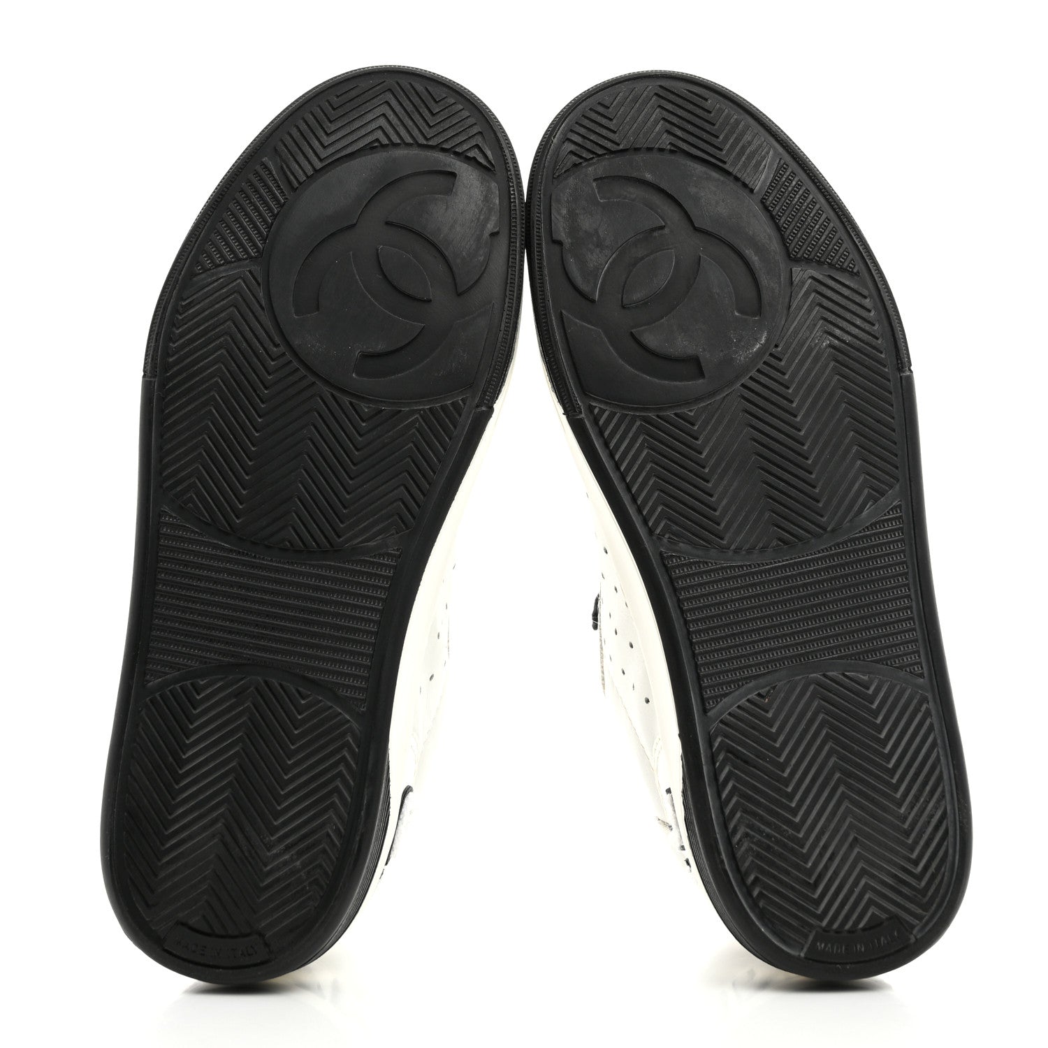 Chanel Calfskin Womens Logo Sneakers 35 Black White 5 of 10