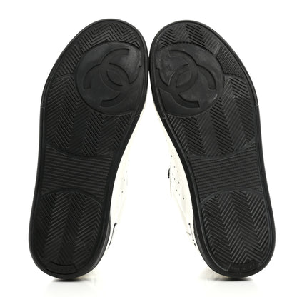 Chanel Calfskin Womens Logo Sneakers 35 Black White 5 of 10