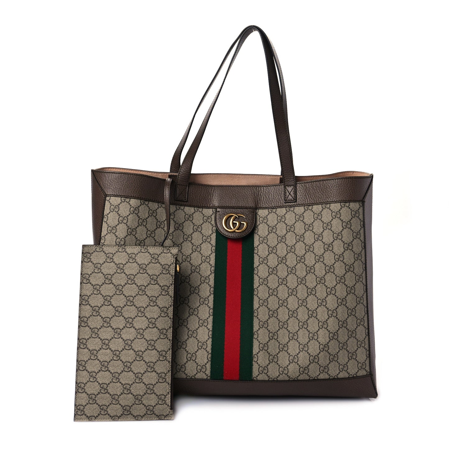 GG Supreme Monogram Web Ophidia Tote Brown