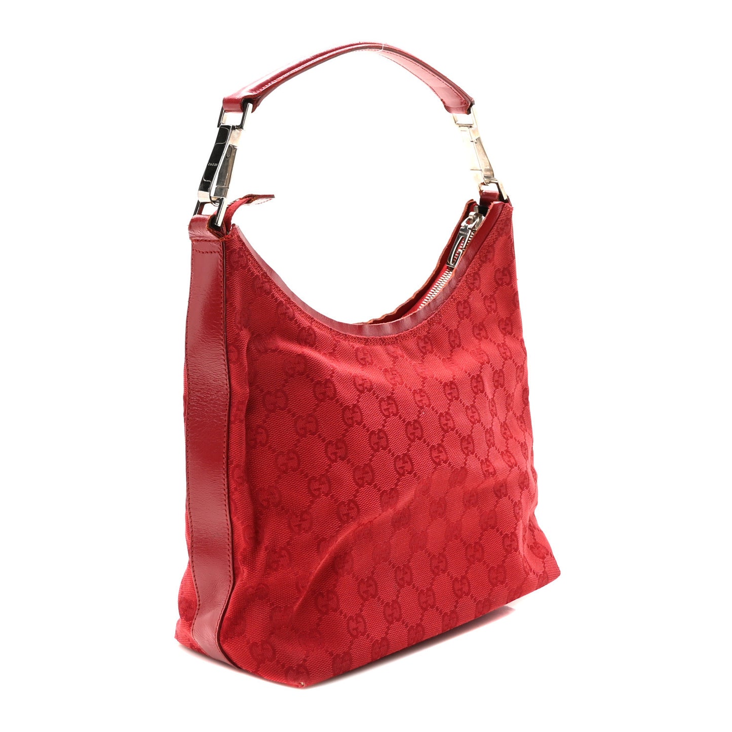 Canvas Monogram Shoulder Bag Red