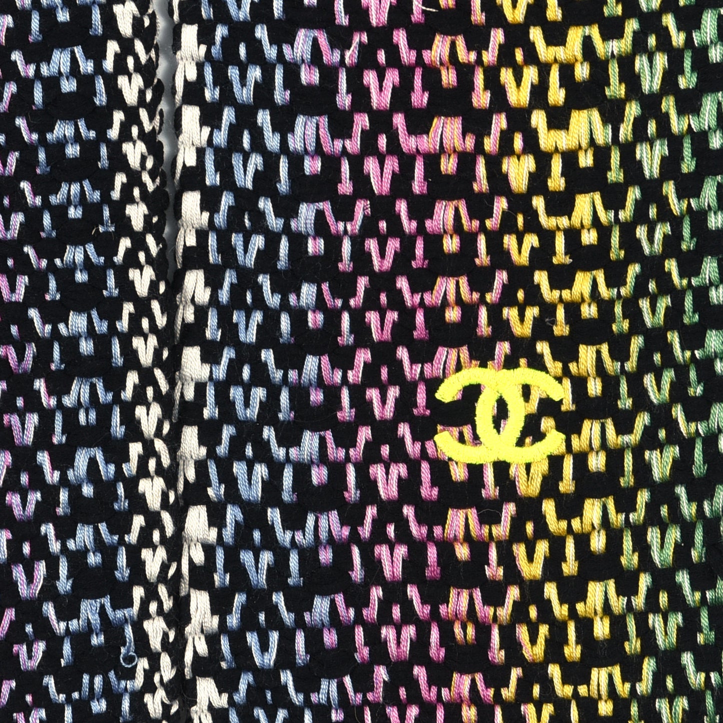 Cotton Silk CC Woven Scarf Black Multicolor