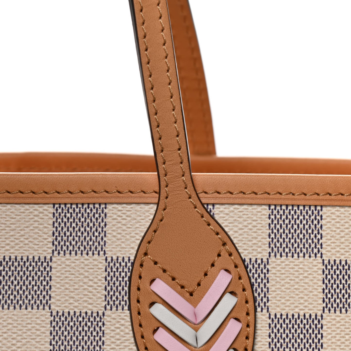 Damier Azur Braided Neverfull MM Orange