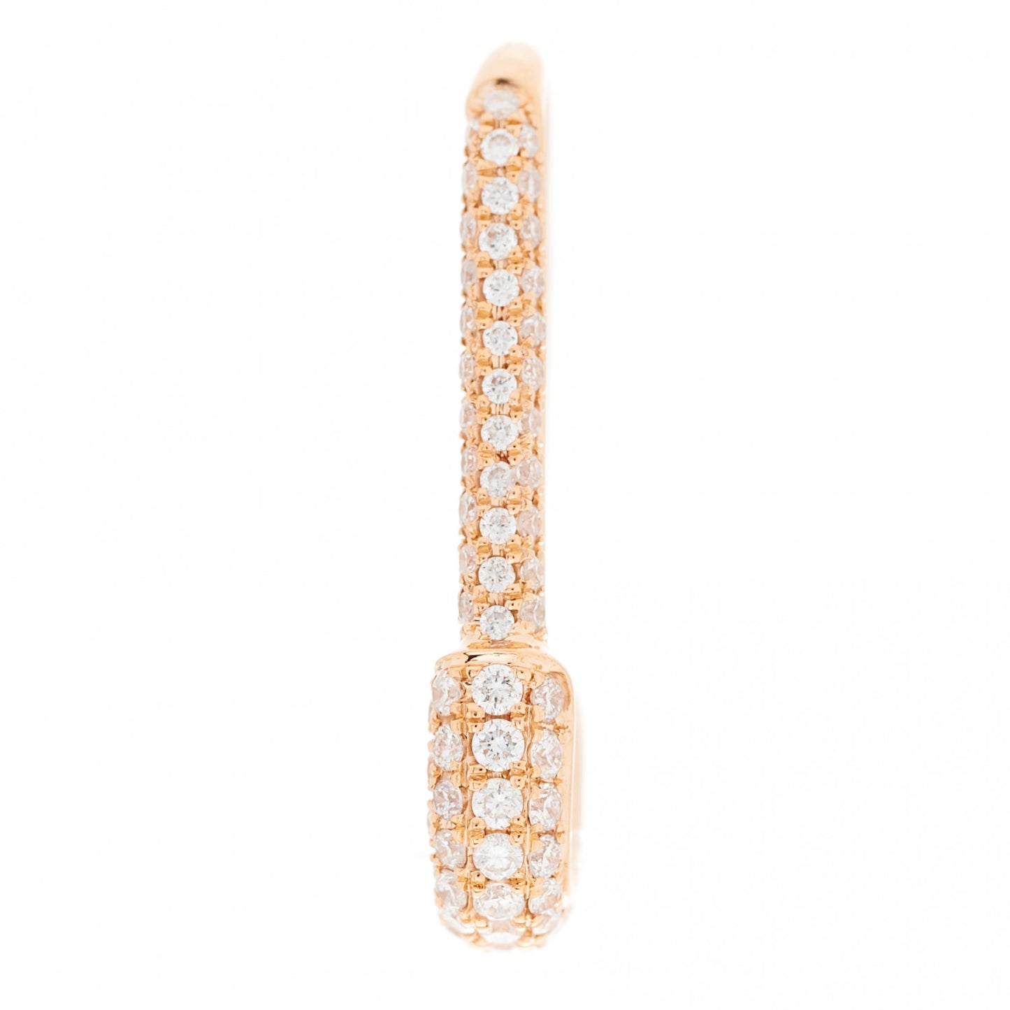 18K Rose Gold Diamond Mini Safety Pin Earring