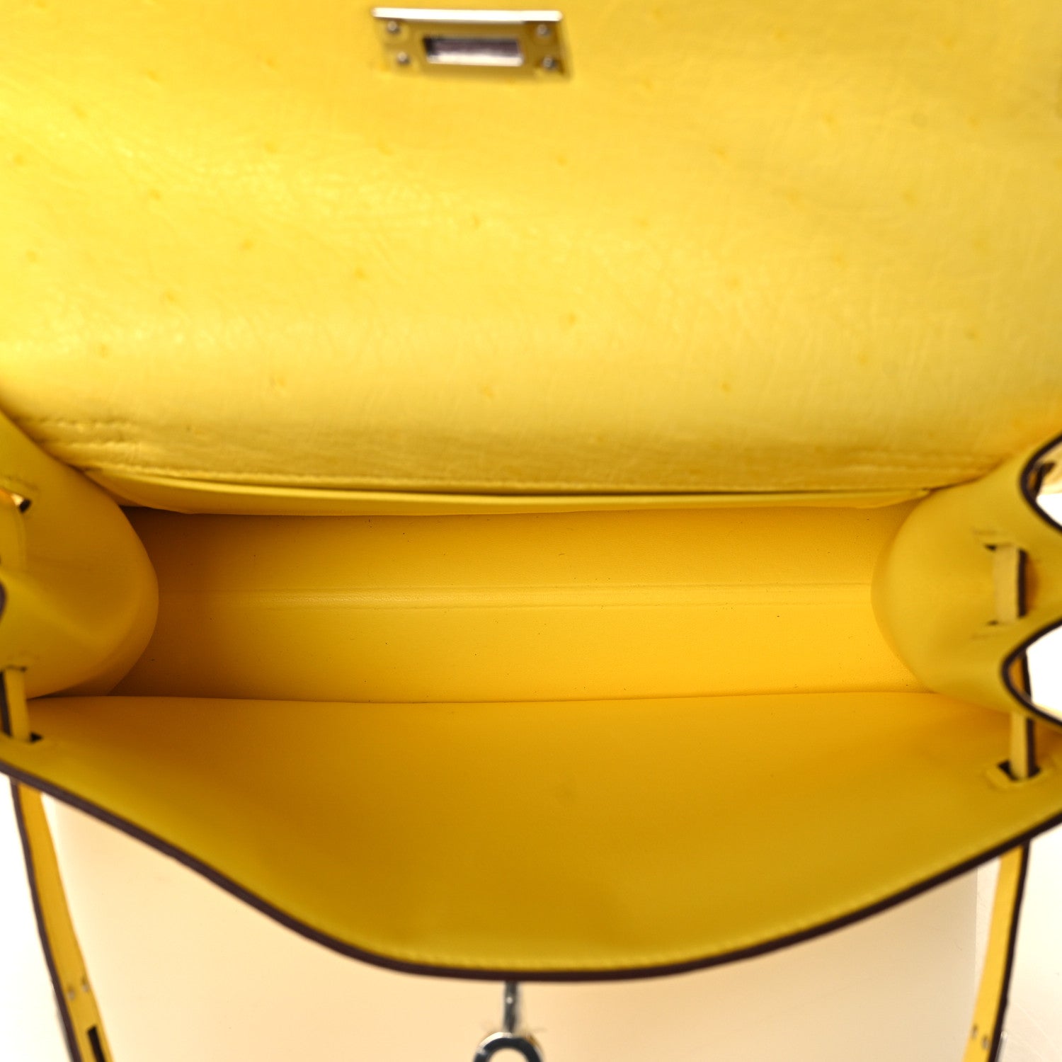 Hermes Ostrich Kelly Danse II Belt Bag Jaune Citron 5 of 11