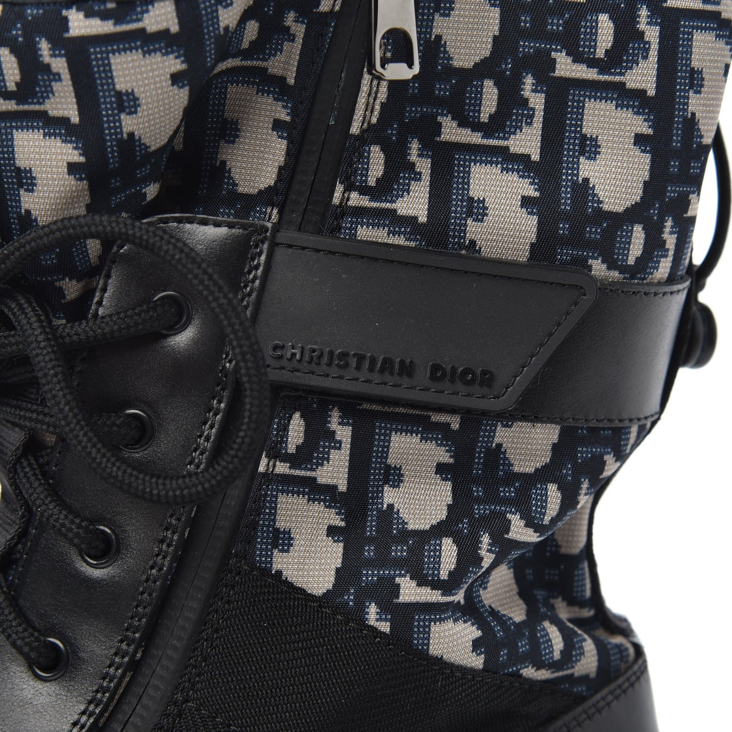 Christian Dior Oblique Smooth Calfskin Combat Boots 41 Beige Black 6 of 8