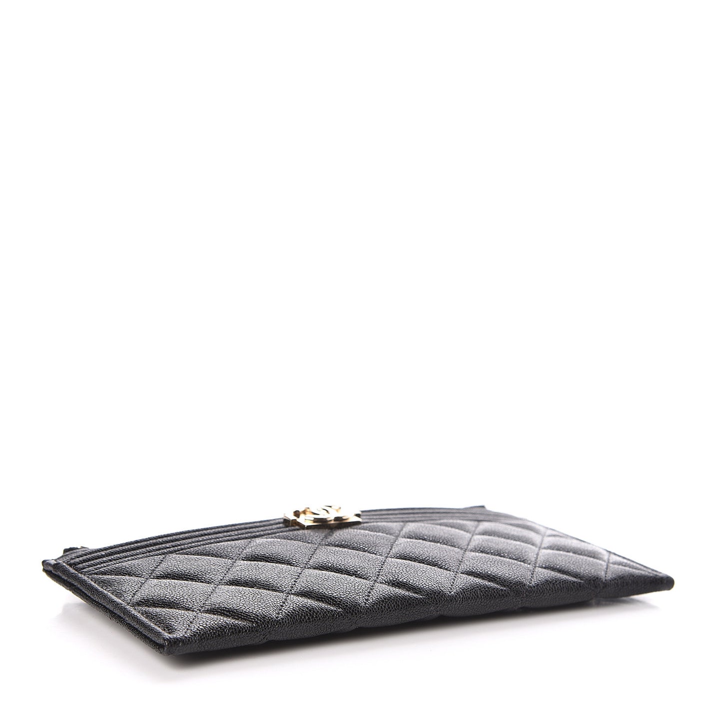 Caviar Quilted Classic Zip Boy Pouch Black