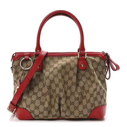 Gucci Monogram Medium Sukey Top Handle Red 1 of 10