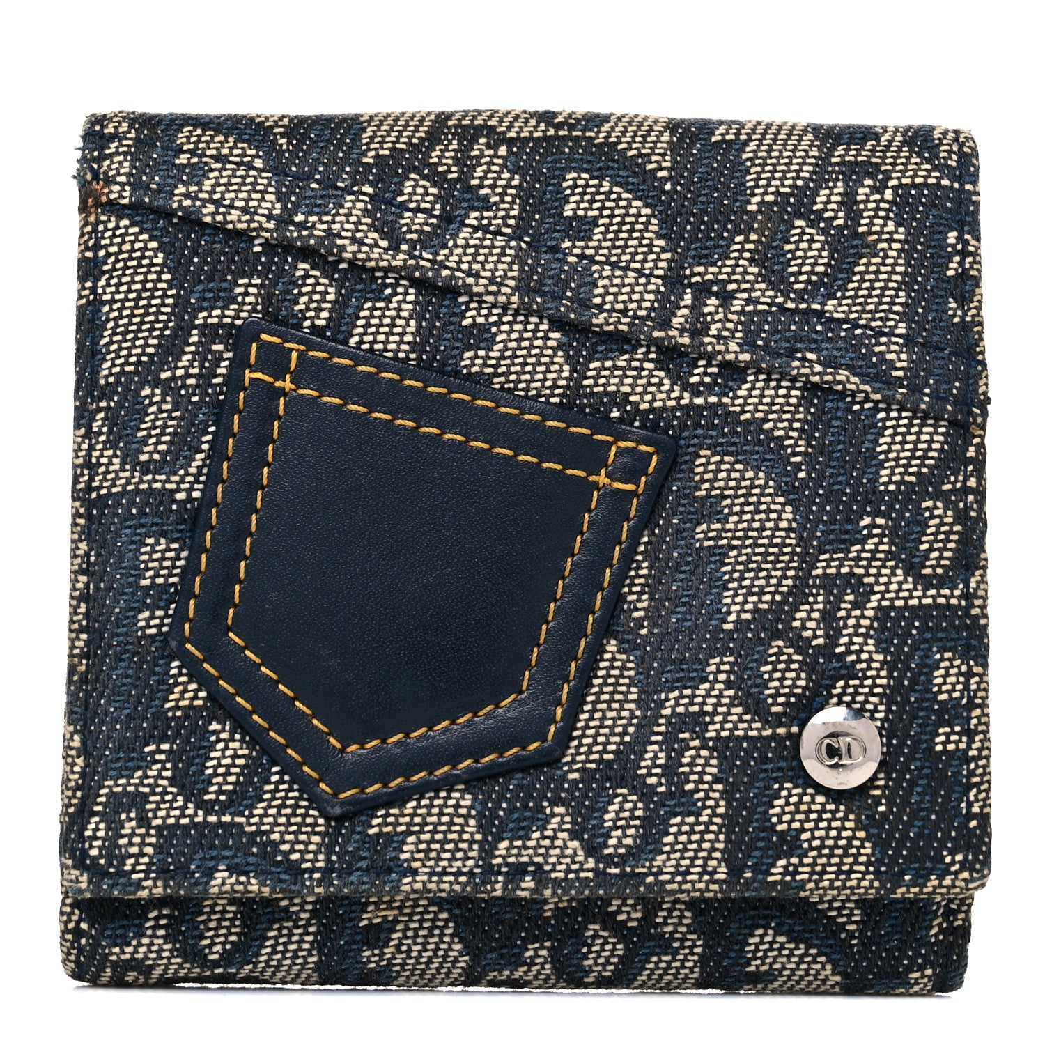 Christian Dior Monogram Compact Wallet Blue 1 of 18