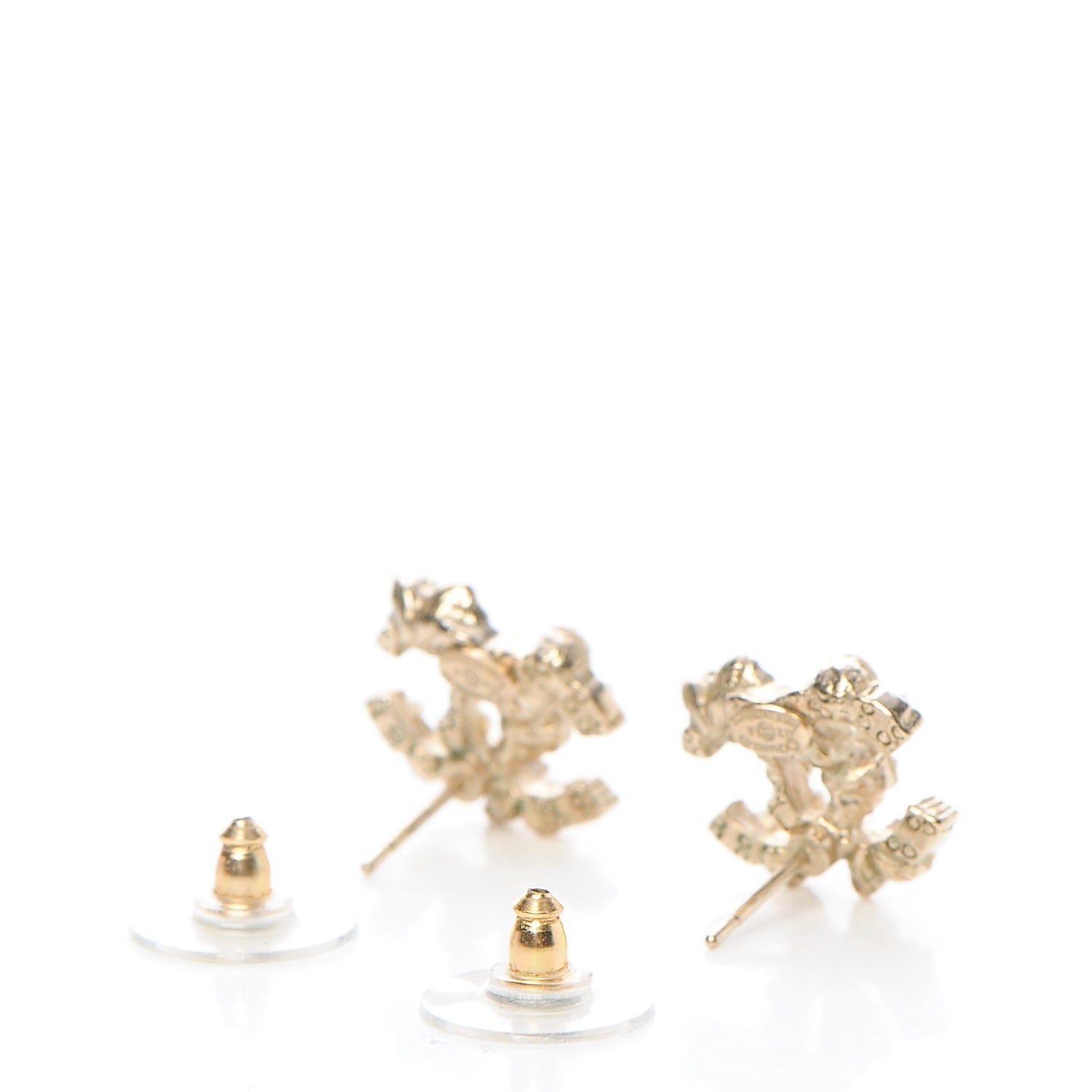 Chanel Pearl CC Earrings Light Gold 3 of 5