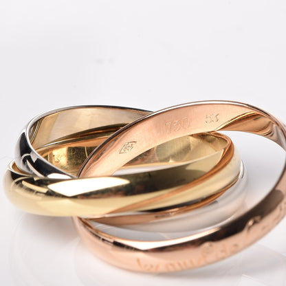 Cartier 18K Pink Yellow White Gold Classic Les Must De Trinity Ring 53 6.25 7 of 7