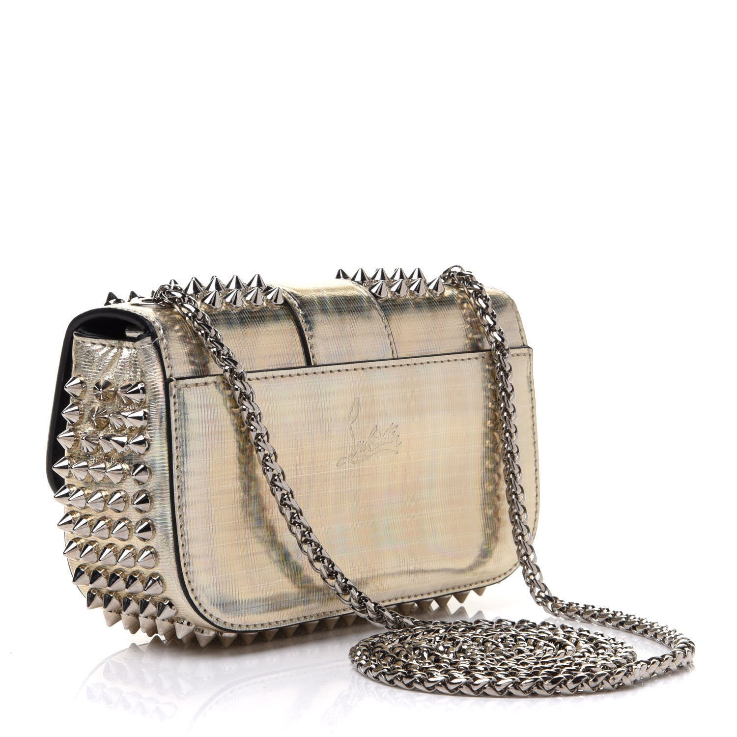 Christian Louboutin Specchio Galactic Spikes Sweety Charity Crossbody Bag Platine 3 of 11