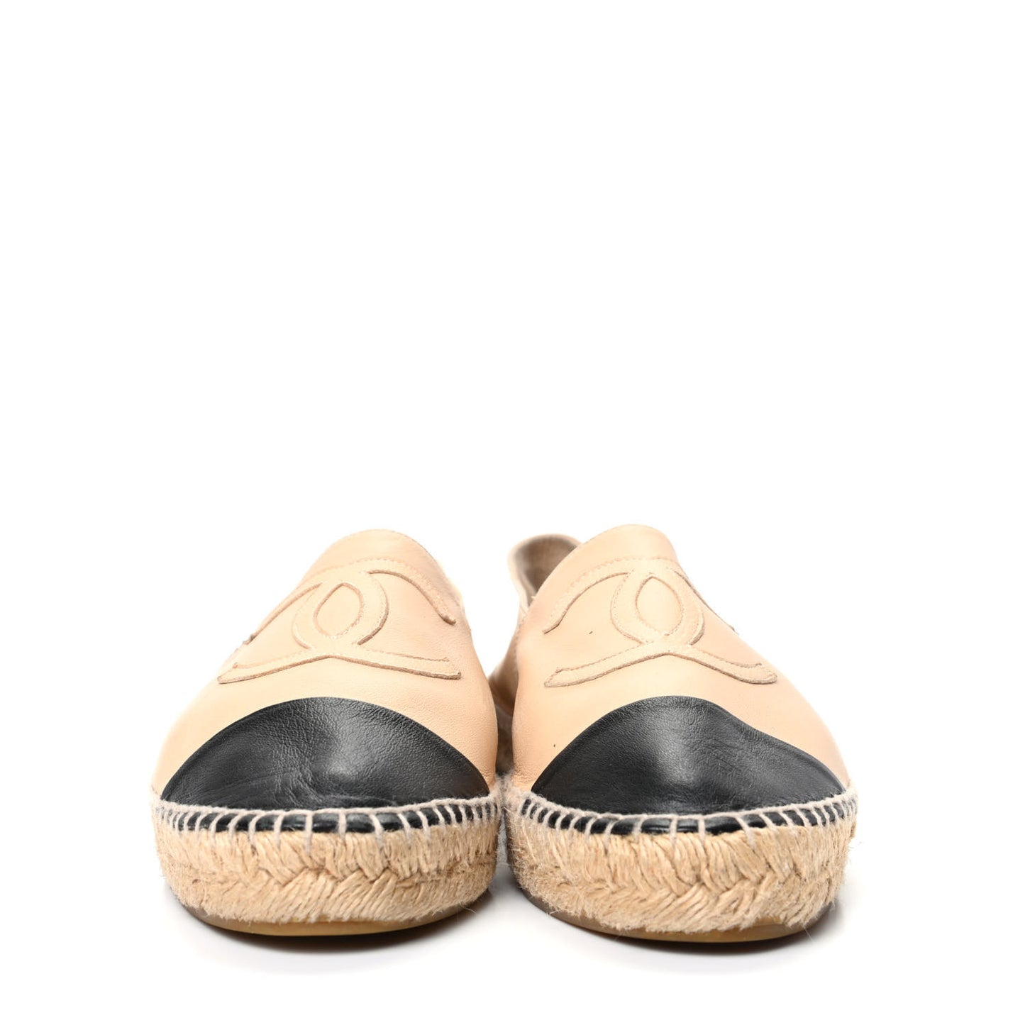 Lambskin CC Espadrilles 40 Beige Black