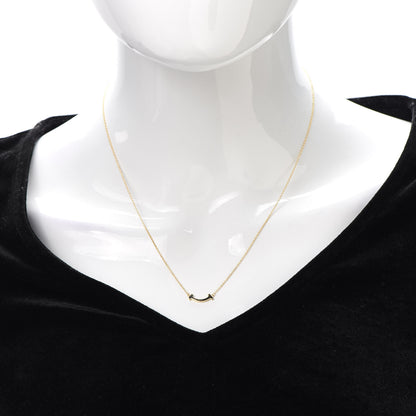 Tiffany 18K Yellow Gold Mini T Smile Pendant Necklace 2 of 6