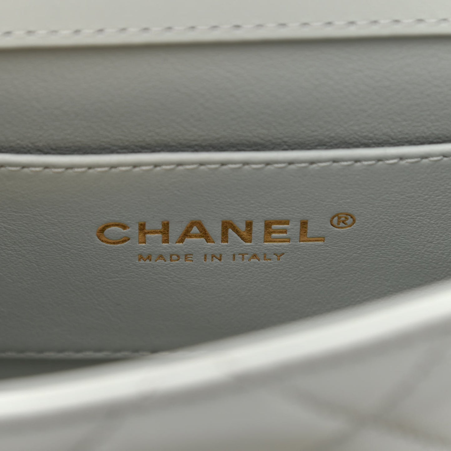 Lambskin Enamel Strass Quilted Mini Paris Monaco Flap Light Grey