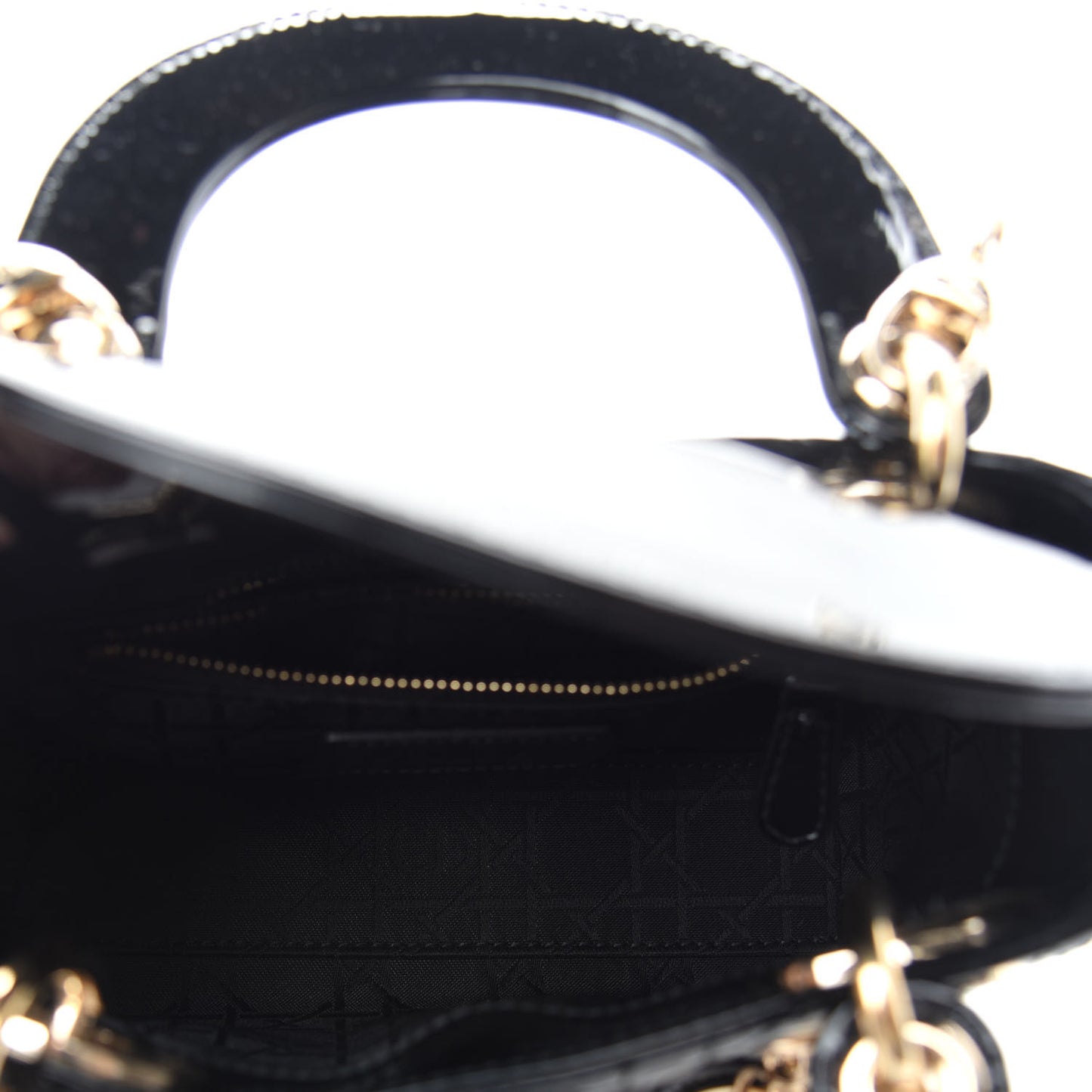 Patent Cannage Mini Lady Dior Black