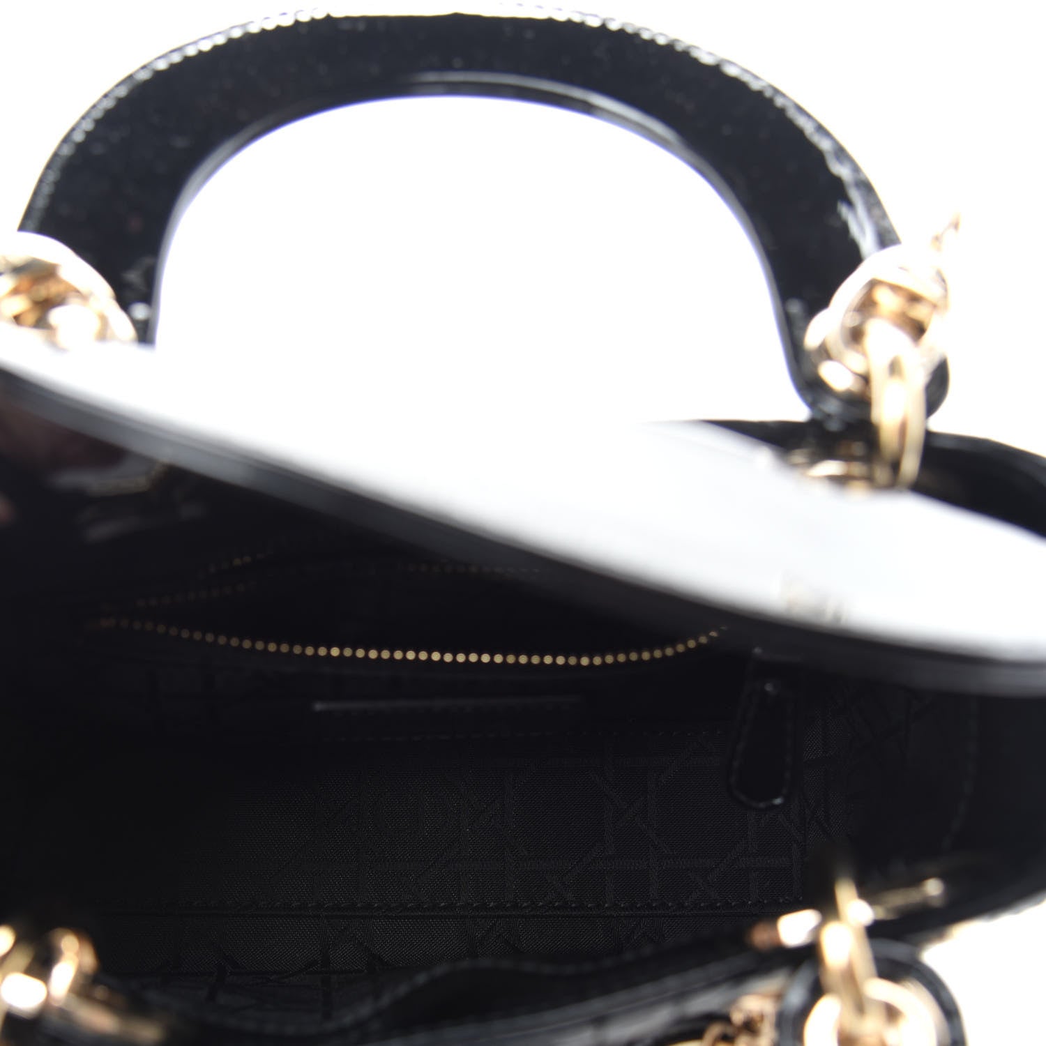 Christian Dior Patent Cannage Mini Lady Dior Black 5 of 9