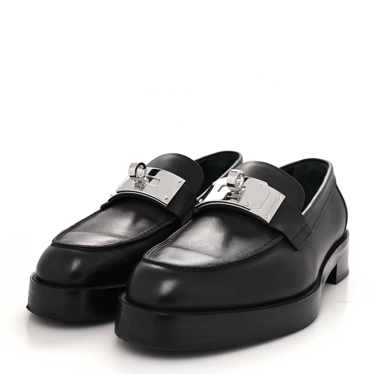 Hermes Calfskin Womens Hot Loafer 40 Black 3 of 8