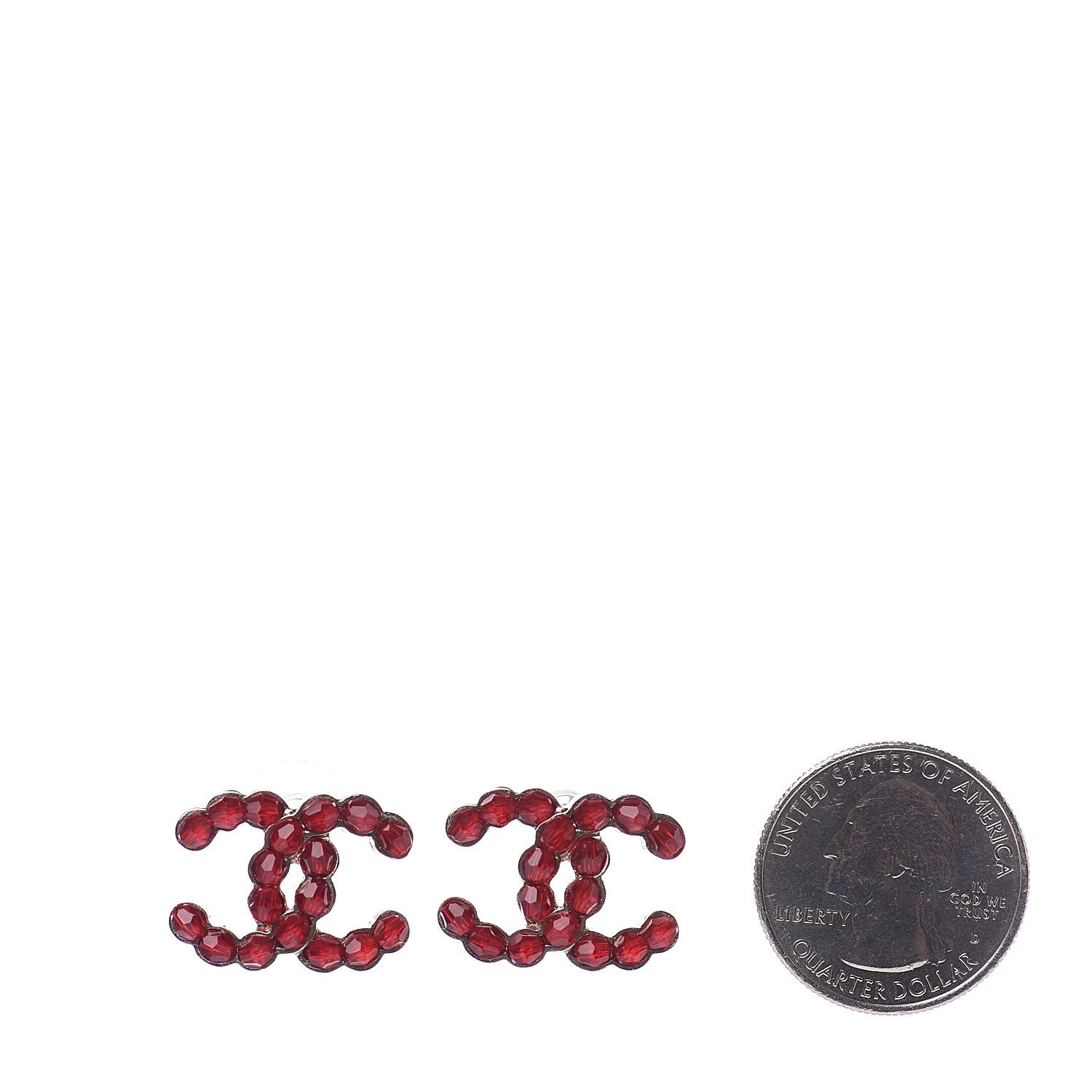 Chanel Poured Glass CC Earrings Red 2 of 5