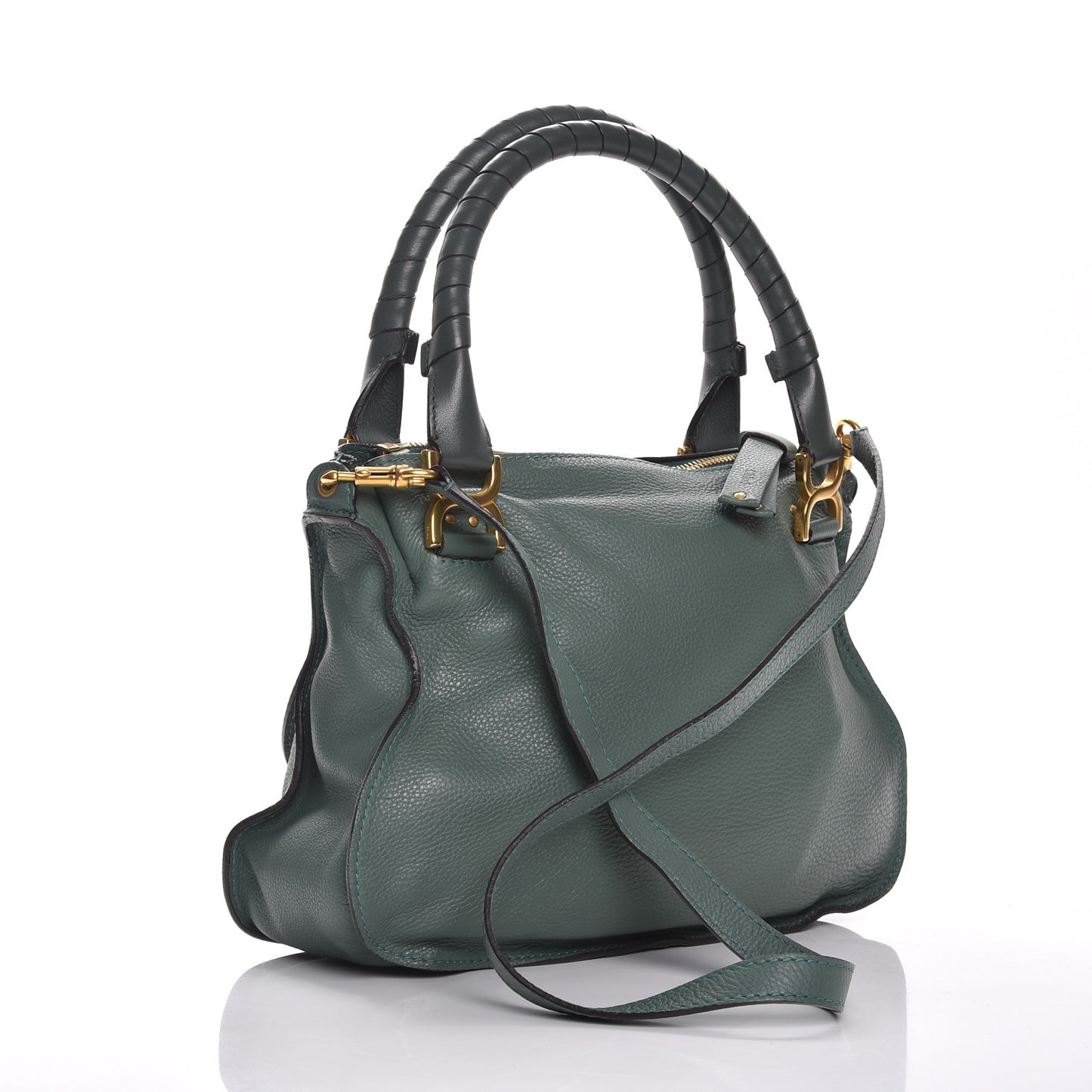 Calfskin Medium Marcie Satchel Eucalyptus