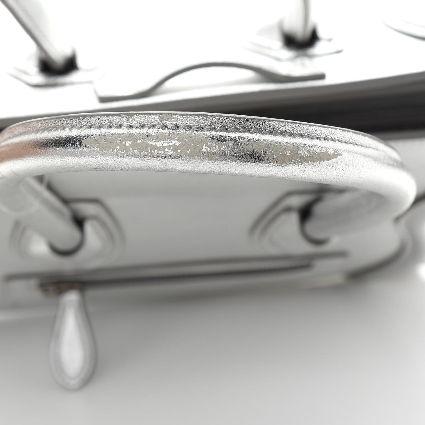 Laminated Lambskin Micro Luggage Silver