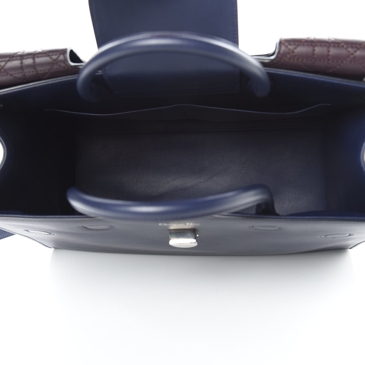Calfskin Large Diorever Flap Navy