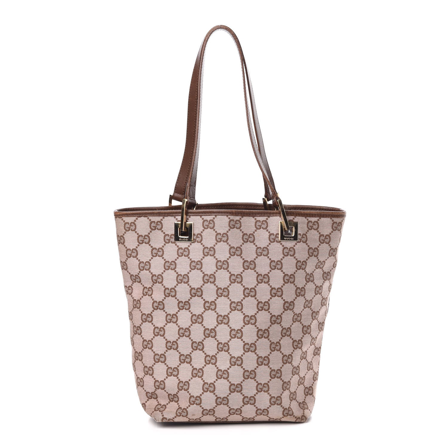 Gucci Monogram Small Bucket Tote Brown 1 of 14