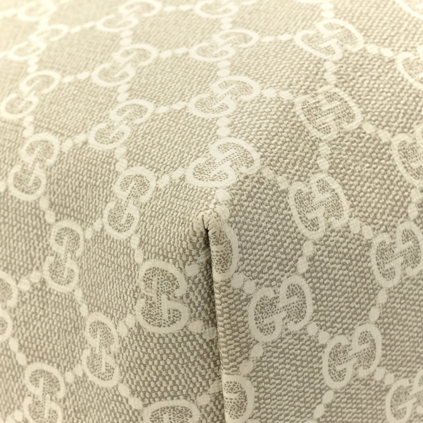 GG Supreme Monogram Textured Dollar Calfskin Web Medium Ophidia Shopping Tote Beige Mystic White Oatmeal