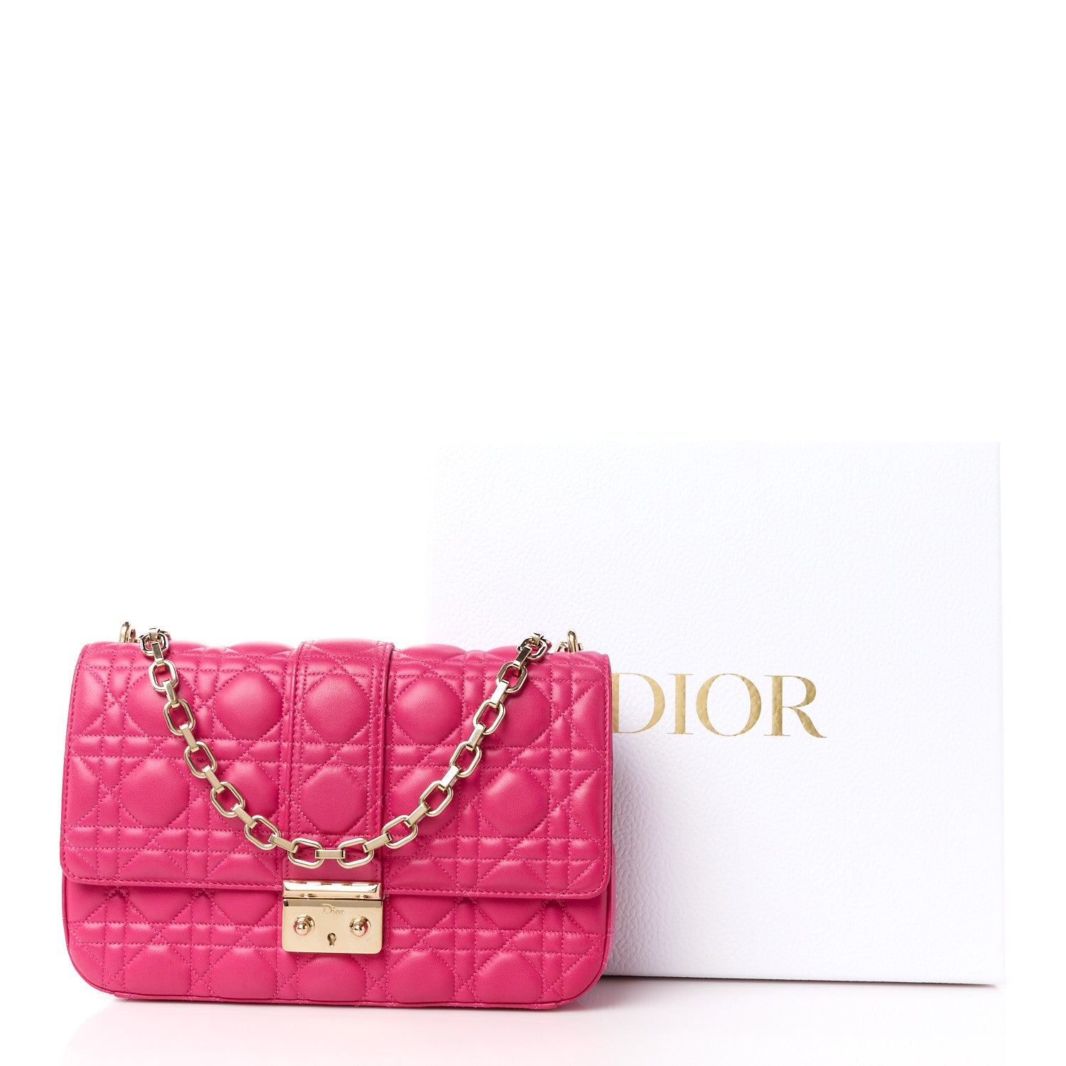 Christian Dior Lambskin Cannage Medium Miss Dior Flap Fuchsia 14 of 14