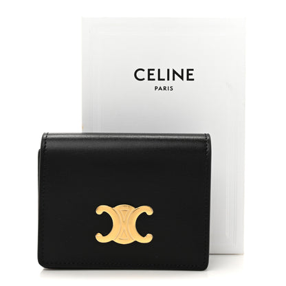 Celine Shiny Calfskin Triomphe Busincess Card Holder Black 10 of 10