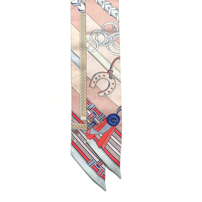 Hermes Silk Brides et Gris Twilly Rose Poudre Bleu Gris 2 of 6