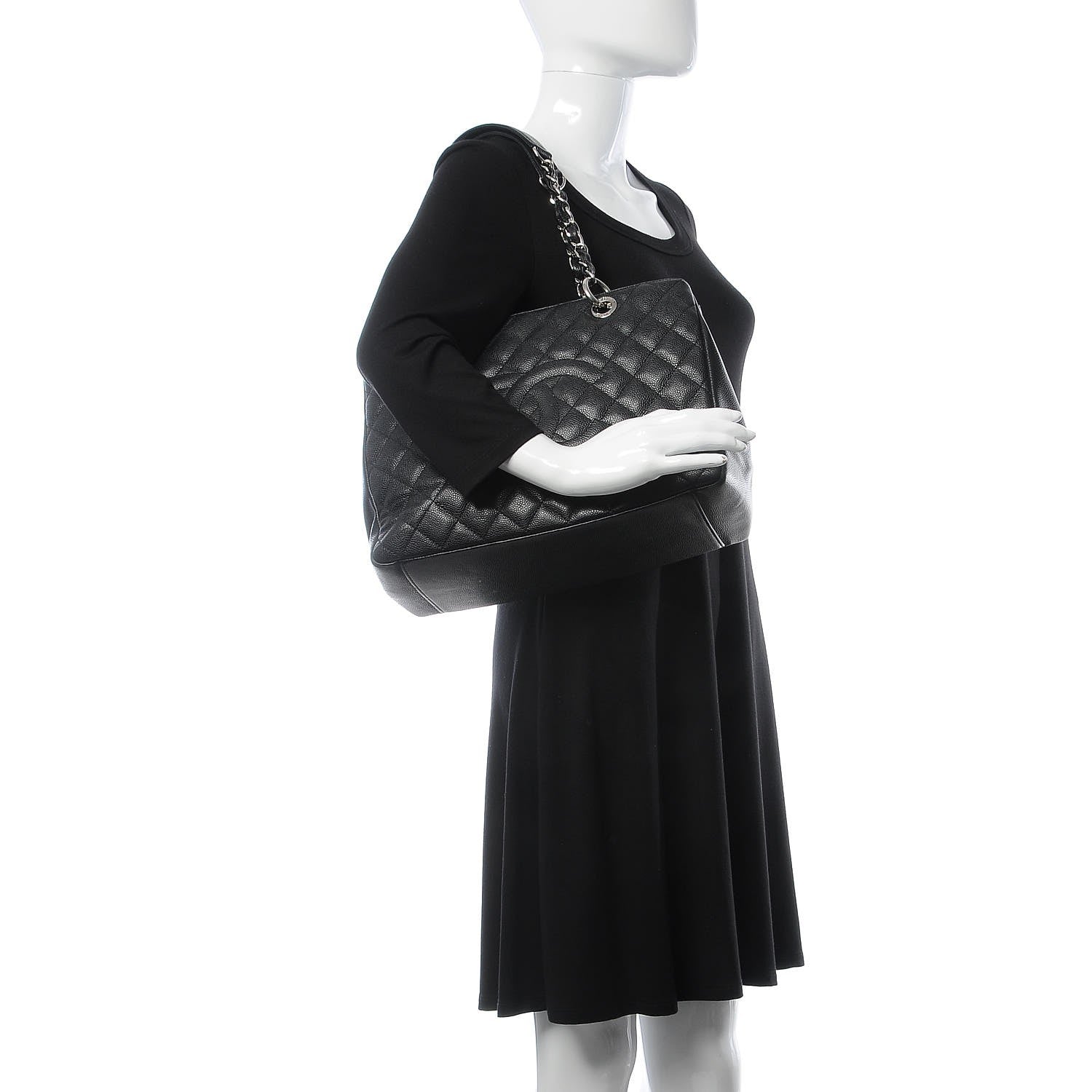Chanel Caviar Quilted Grand Shopping Tote GST Black 3 of 20
