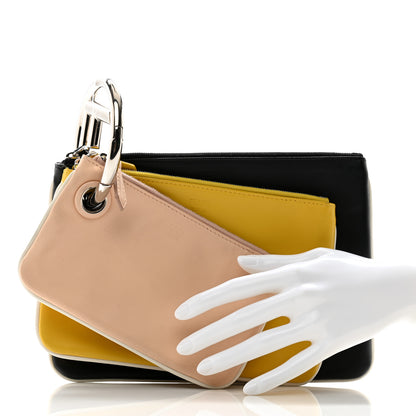Fendi Vitello Century Opaco F is Fendi Tri-Color Triplette Pouch Set Black Multicolor 2 of 13