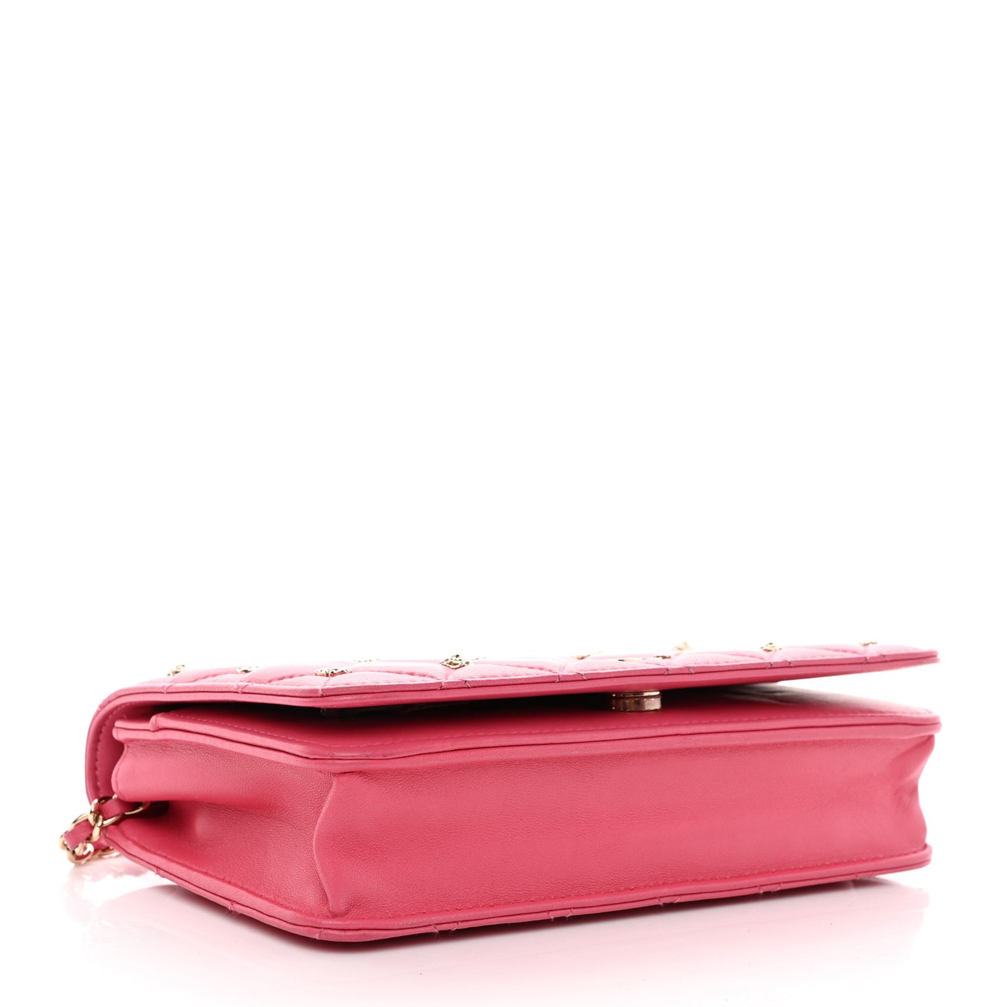 Lambskin Quilted All About Chanel Wallet On Chain WOC Pink