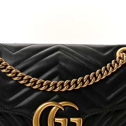 Gucci Calfskin Matelasse Small GG Marmont Shoulder Bag Black 8 of 10